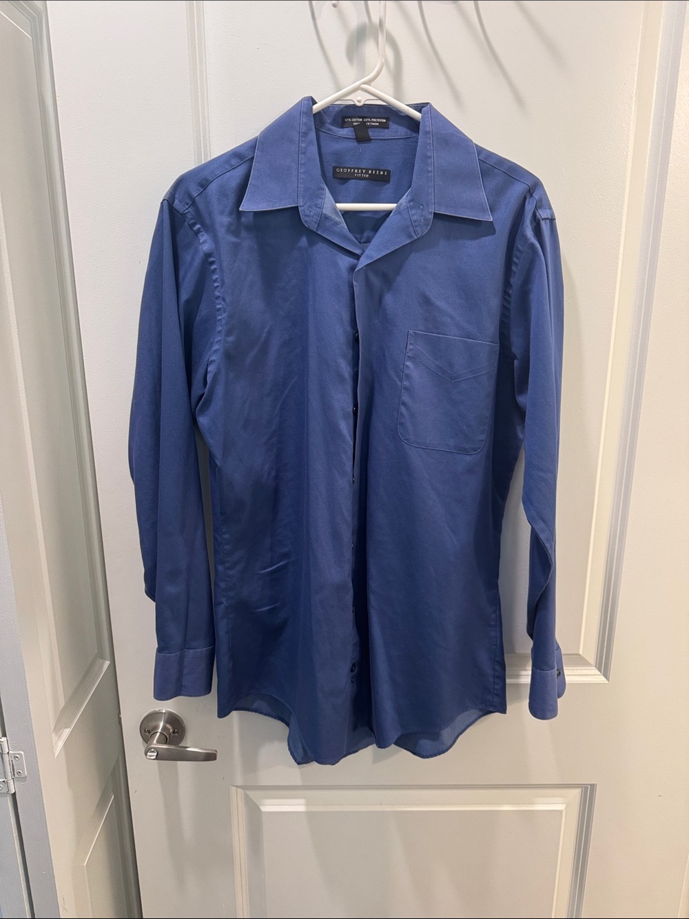 Geoffrey Beene Men's Solid Royal Blue Button-Down Shirt